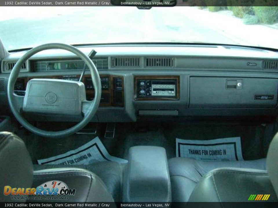 1992 Cadillac DeVille Sedan Dark Garnet Red Metallic / Gray Photo #18