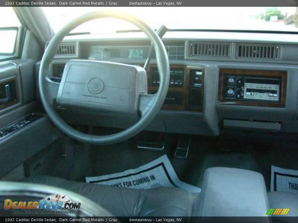 1992 Cadillac DeVille Sedan Dark Garnet Red Metallic / Gray Photo #19