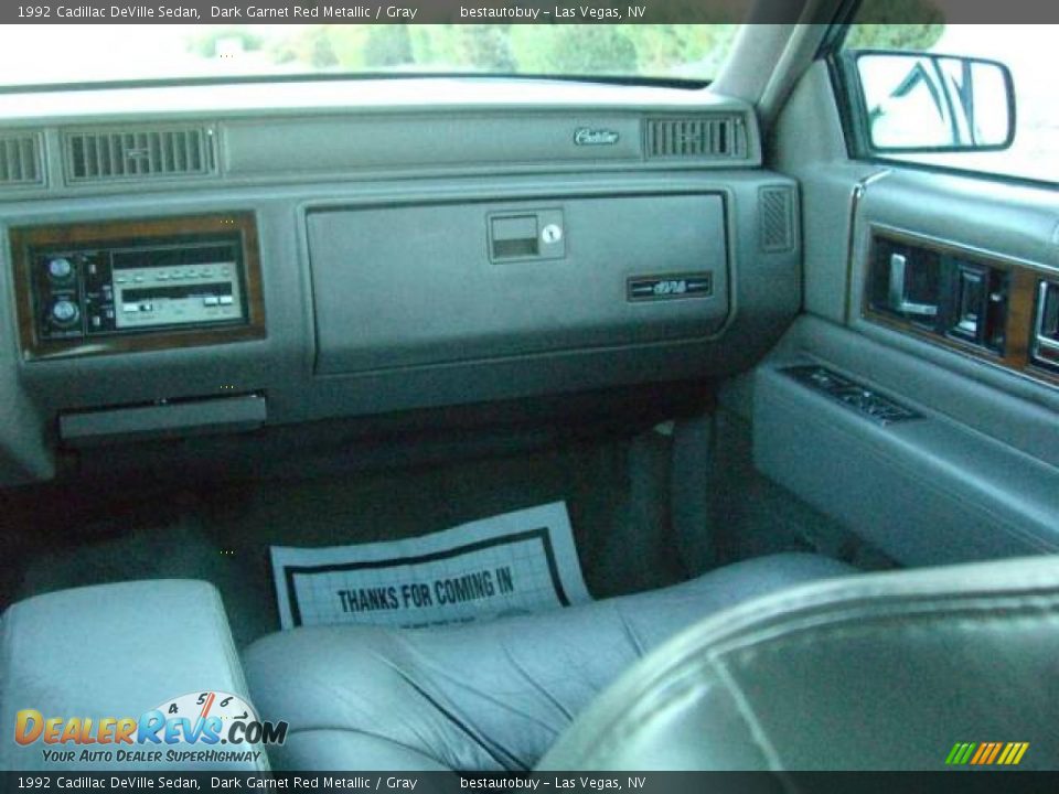 1992 Cadillac DeVille Sedan Dark Garnet Red Metallic / Gray Photo #20