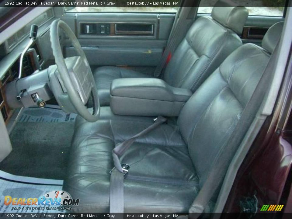 1992 Cadillac DeVille Sedan Dark Garnet Red Metallic / Gray Photo #25