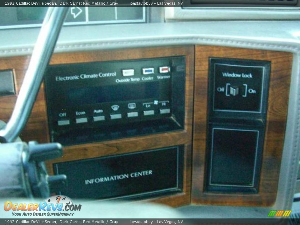1992 Cadillac DeVille Sedan Dark Garnet Red Metallic / Gray Photo #29