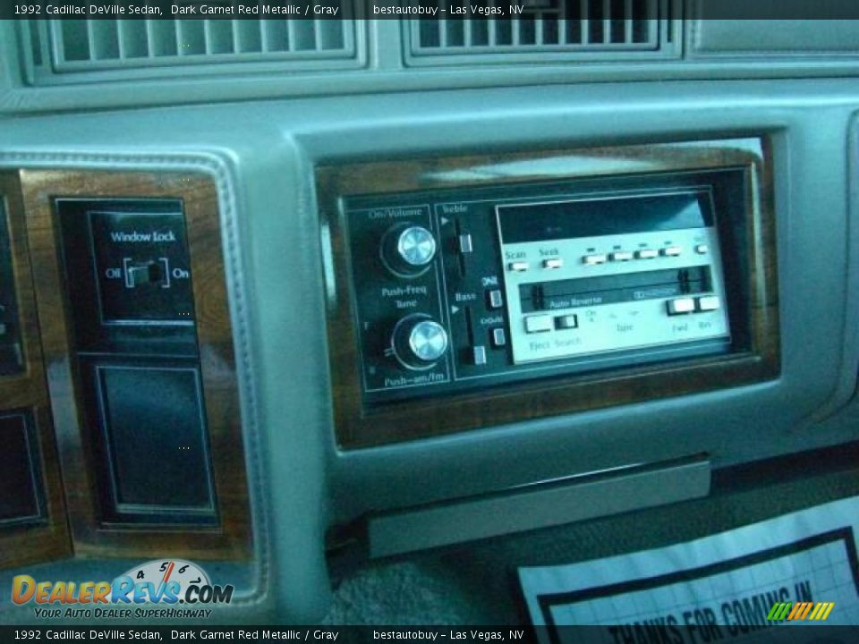 1992 Cadillac DeVille Sedan Dark Garnet Red Metallic / Gray Photo #30