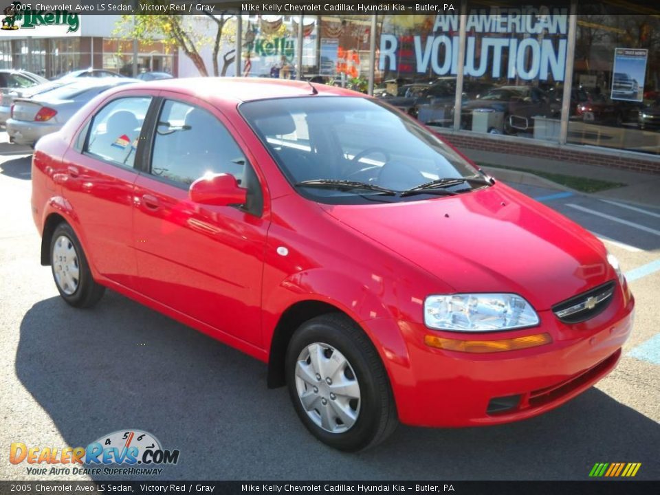 2005 Chevrolet Aveo LS Sedan Victory Red / Gray Photo #1