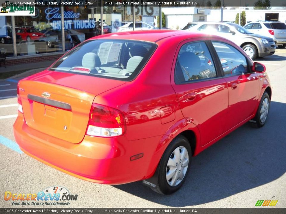 2005 Chevrolet Aveo LS Sedan Victory Red / Gray Photo #3