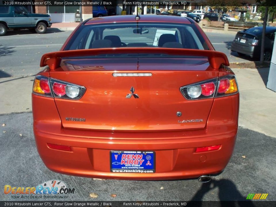2010 Mitsubishi Lancer GTS Rotor Glow Orange Metallic / Black Photo #25