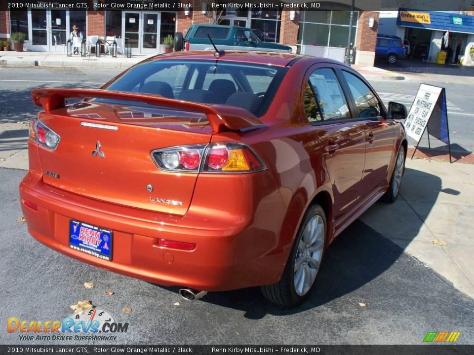 2010 Mitsubishi Lancer GTS Rotor Glow Orange Metallic / Black Photo #29