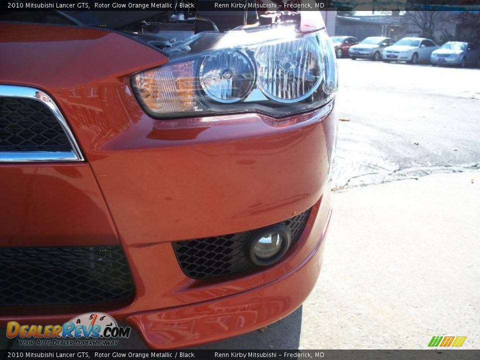 2010 Mitsubishi Lancer GTS Rotor Glow Orange Metallic / Black Photo #33