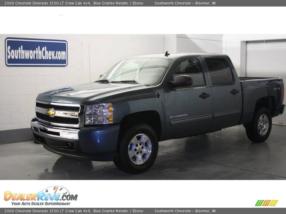 2009 Chevrolet Silverado 1500 LT Crew Cab 4x4 Blue Granite Metallic / Ebony Photo #1