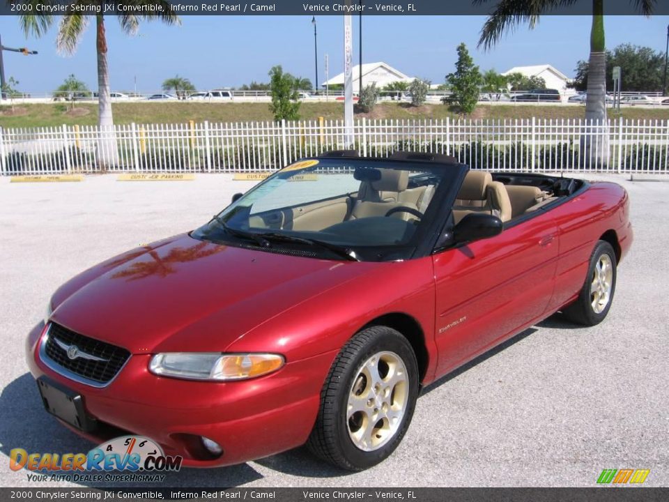 2000 Chrysler Sebring JXi Convertible Inferno Red Pearl / Camel Photo #2