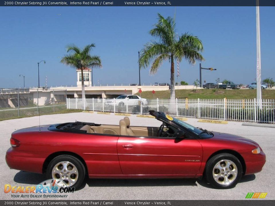 2000 Chrysler Sebring JXi Convertible Inferno Red Pearl / Camel Photo #3