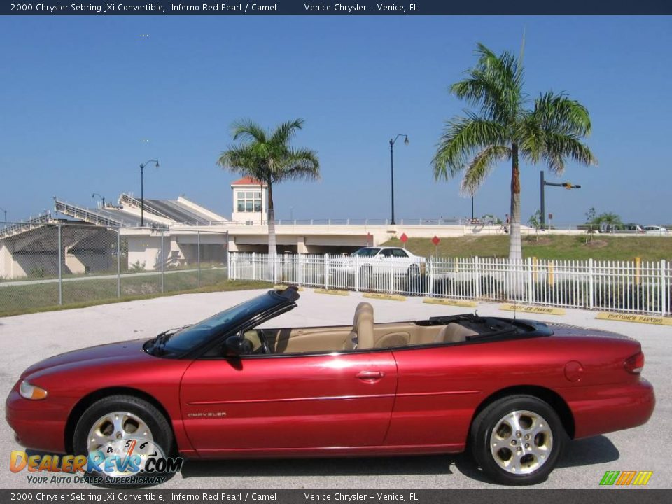 2000 Chrysler Sebring JXi Convertible Inferno Red Pearl / Camel Photo #4