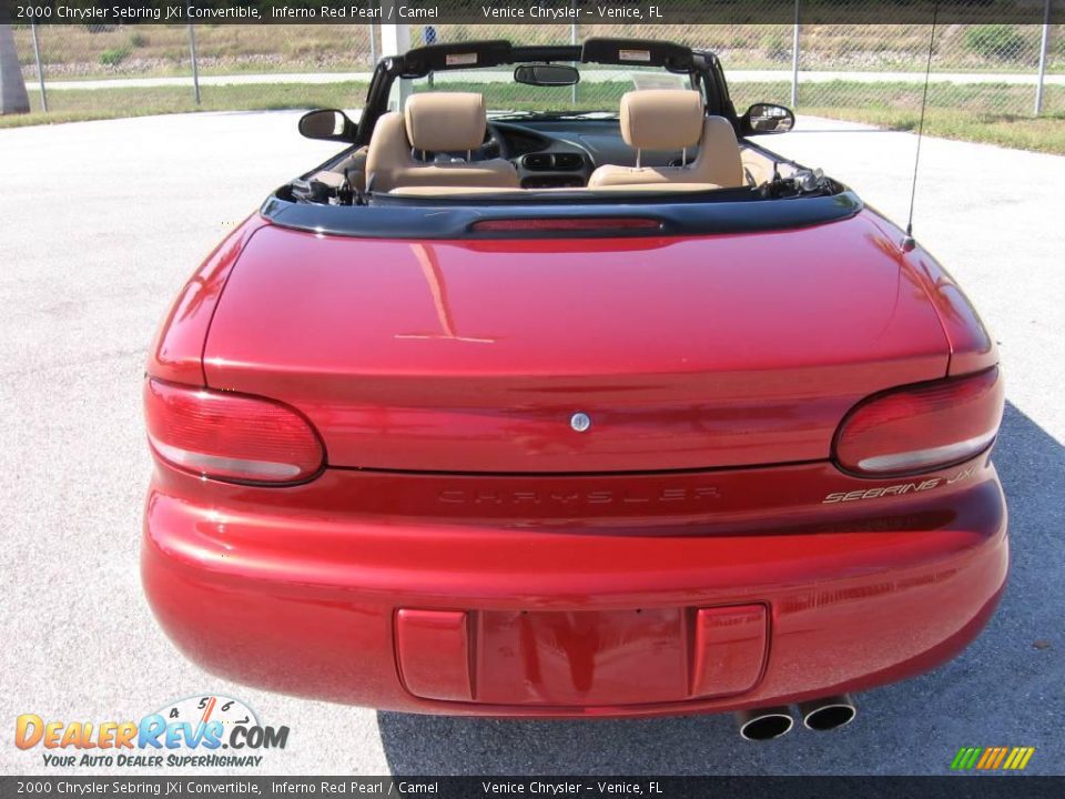2000 Chrysler Sebring JXi Convertible Inferno Red Pearl / Camel Photo #16