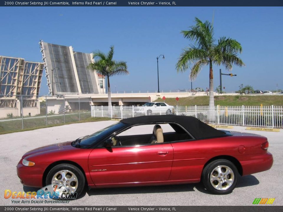 2000 Chrysler Sebring JXi Convertible Inferno Red Pearl / Camel Photo #20