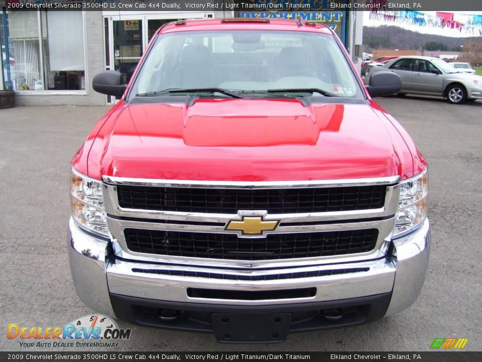 2009 Chevrolet Silverado 3500HD LS Crew Cab 4x4 Dually Victory Red / Light Titanium/Dark Titanium Photo #2