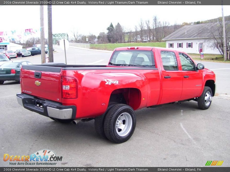 2009 Chevrolet Silverado 3500HD LS Crew Cab 4x4 Dually Victory Red / Light Titanium/Dark Titanium Photo #5