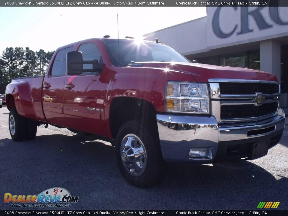 2008 Chevrolet Silverado 3500HD LTZ Crew Cab 4x4 Dually Victory Red / Light Cashmere Photo #2