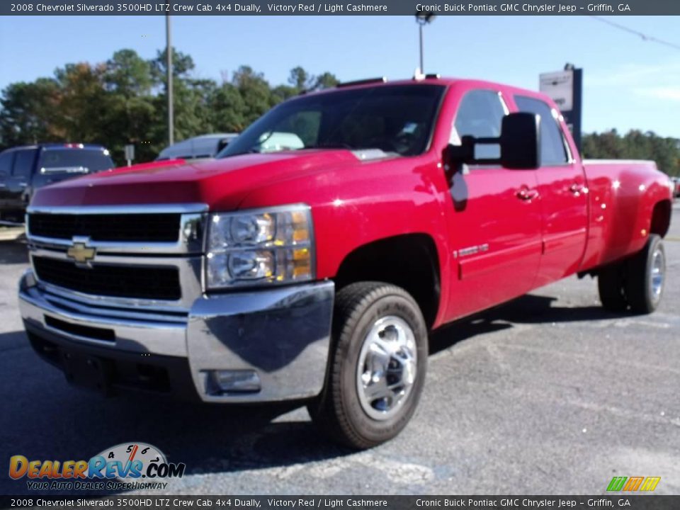 2008 Chevrolet Silverado 3500HD LTZ Crew Cab 4x4 Dually Victory Red / Light Cashmere Photo #4