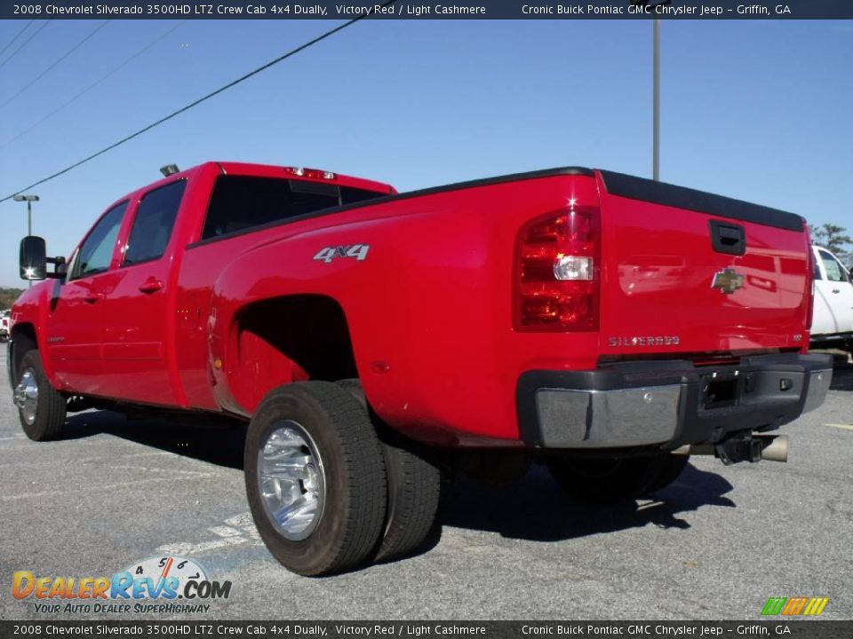 2008 Chevrolet Silverado 3500HD LTZ Crew Cab 4x4 Dually Victory Red / Light Cashmere Photo #6
