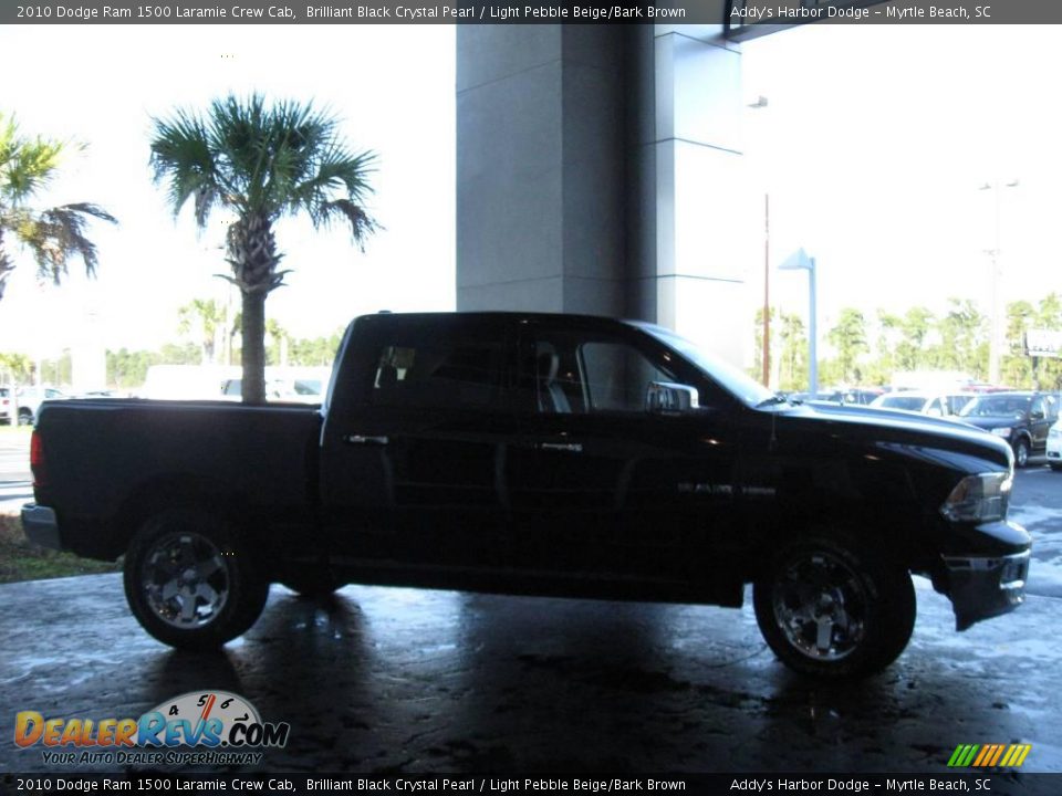 2010 Dodge Ram 1500 Laramie Crew Cab Brilliant Black Crystal Pearl / Light Pebble Beige/Bark Brown Photo #5
