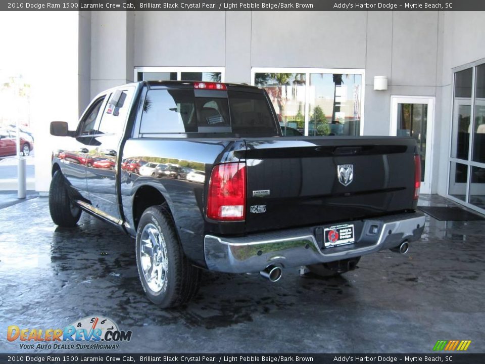 2010 Dodge Ram 1500 Laramie Crew Cab Brilliant Black Crystal Pearl / Light Pebble Beige/Bark Brown Photo #6
