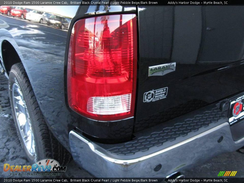 2010 Dodge Ram 1500 Laramie Crew Cab Brilliant Black Crystal Pearl / Light Pebble Beige/Bark Brown Photo #7