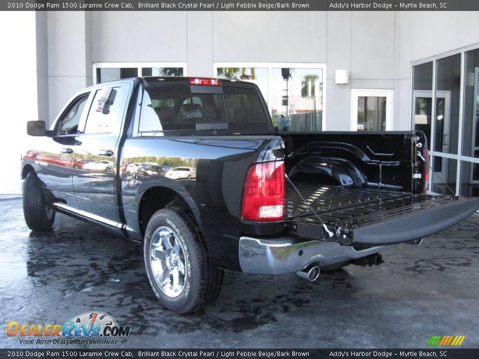 2010 Dodge Ram 1500 Laramie Crew Cab Brilliant Black Crystal Pearl / Light Pebble Beige/Bark Brown Photo #8