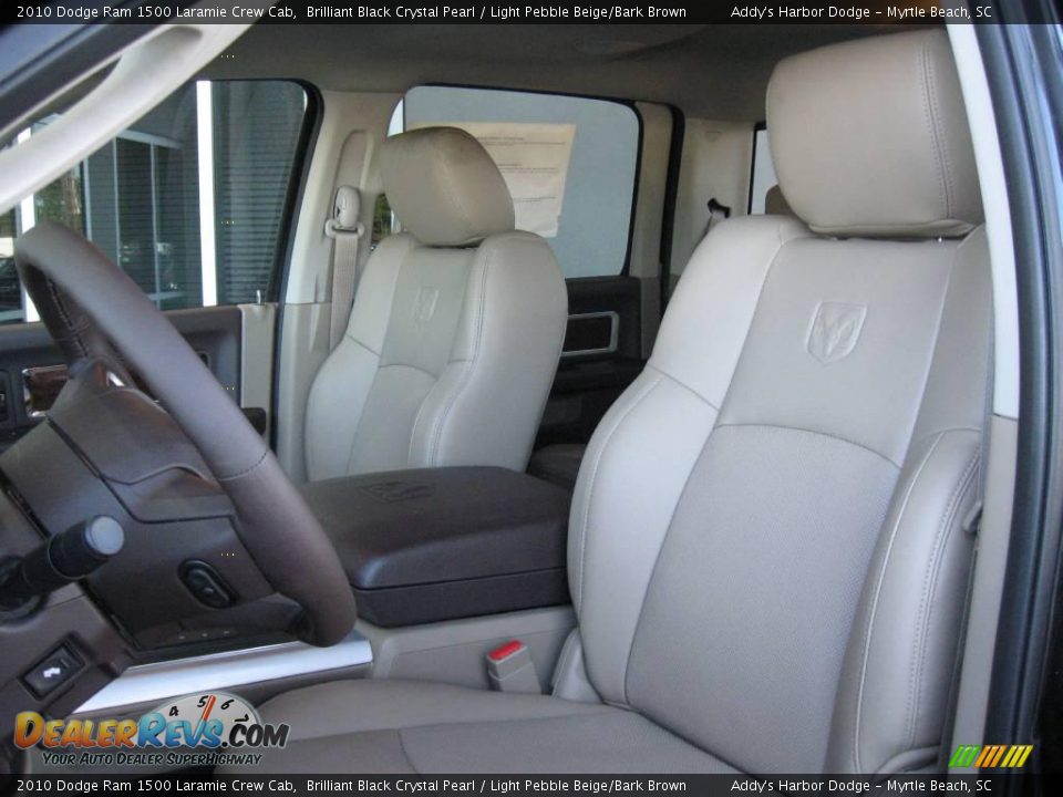 2010 Dodge Ram 1500 Laramie Crew Cab Brilliant Black Crystal Pearl / Light Pebble Beige/Bark Brown Photo #12