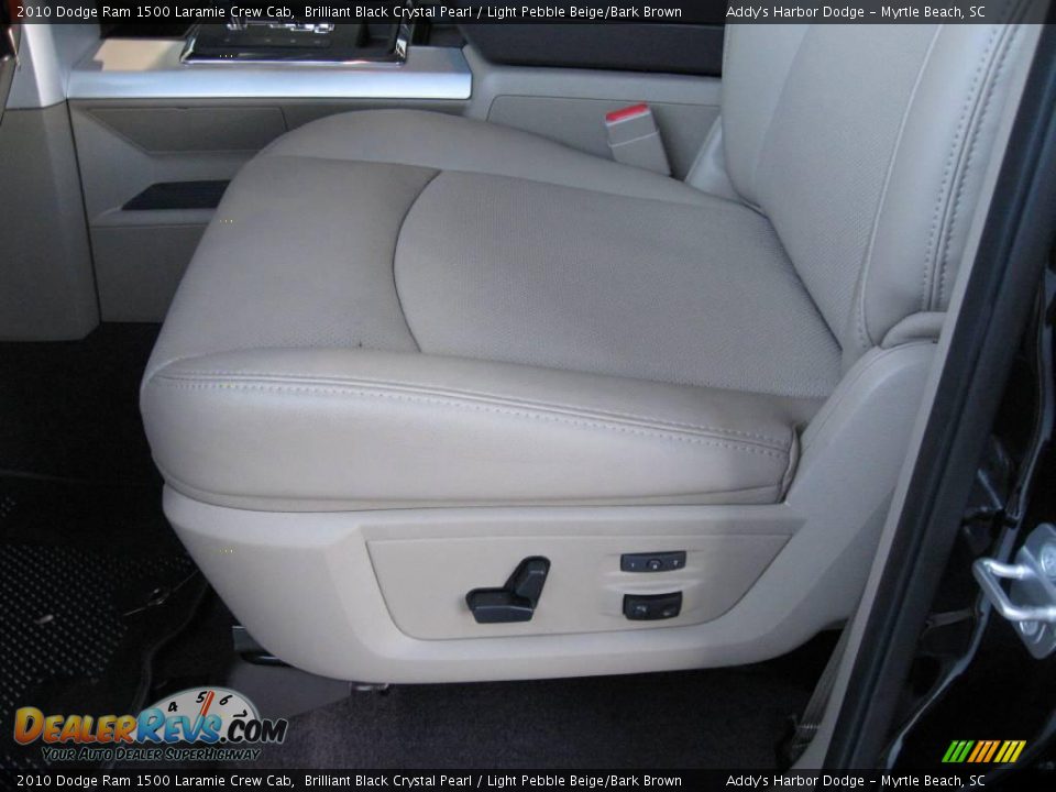 2010 Dodge Ram 1500 Laramie Crew Cab Brilliant Black Crystal Pearl / Light Pebble Beige/Bark Brown Photo #13