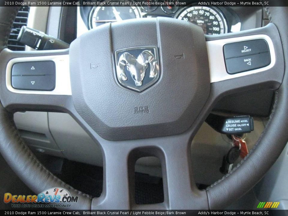 2010 Dodge Ram 1500 Laramie Crew Cab Brilliant Black Crystal Pearl / Light Pebble Beige/Bark Brown Photo #20
