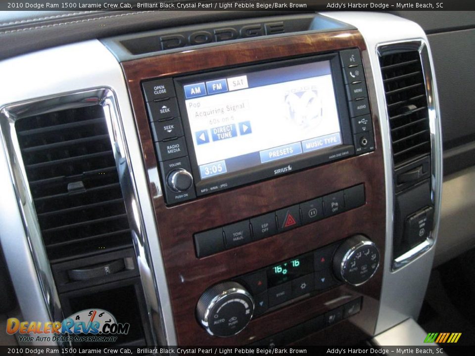 2010 Dodge Ram 1500 Laramie Crew Cab Brilliant Black Crystal Pearl / Light Pebble Beige/Bark Brown Photo #23