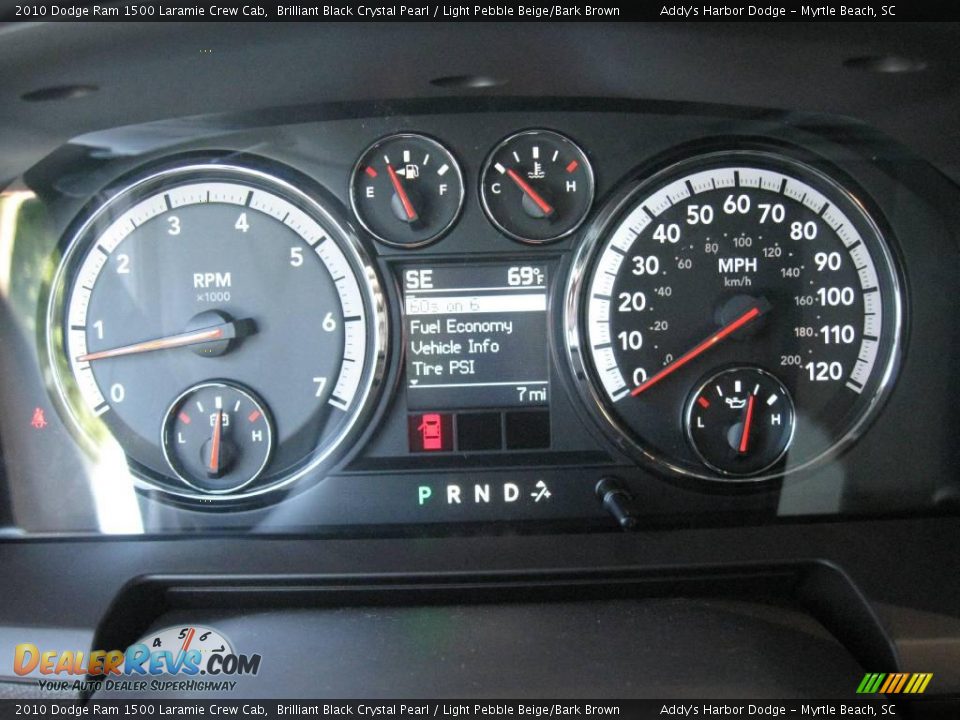 2010 Dodge Ram 1500 Laramie Crew Cab Brilliant Black Crystal Pearl / Light Pebble Beige/Bark Brown Photo #24