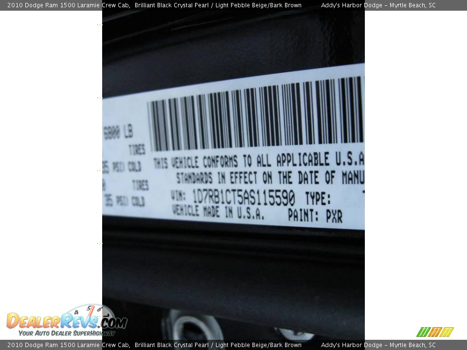 2010 Dodge Ram 1500 Laramie Crew Cab Brilliant Black Crystal Pearl / Light Pebble Beige/Bark Brown Photo #26