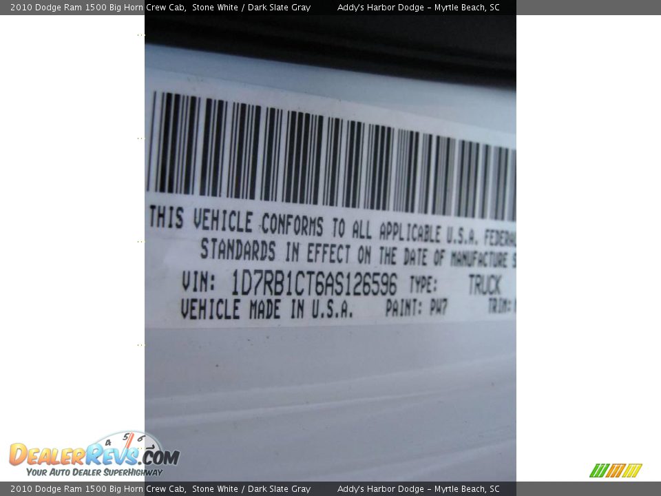 2010 Dodge Ram 1500 Big Horn Crew Cab Stone White / Dark Slate Gray Photo #26