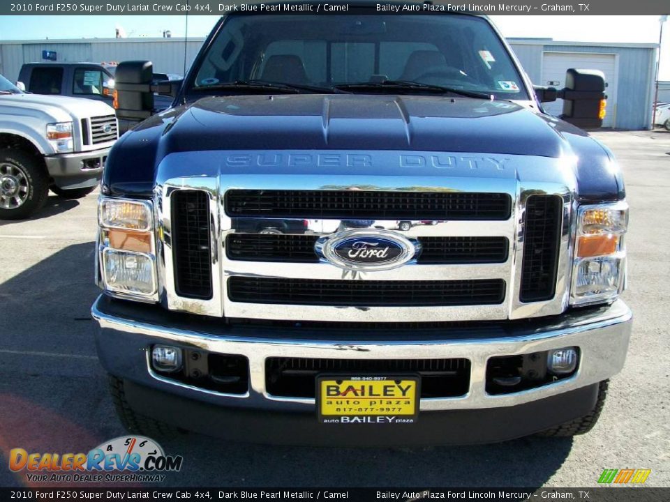 2010 Ford F250 Super Duty Lariat Crew Cab 4x4 Dark Blue Pearl Metallic / Camel Photo #1
