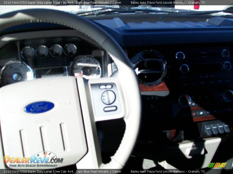 2010 Ford F250 Super Duty Lariat Crew Cab 4x4 Dark Blue Pearl Metallic / Camel Photo #3