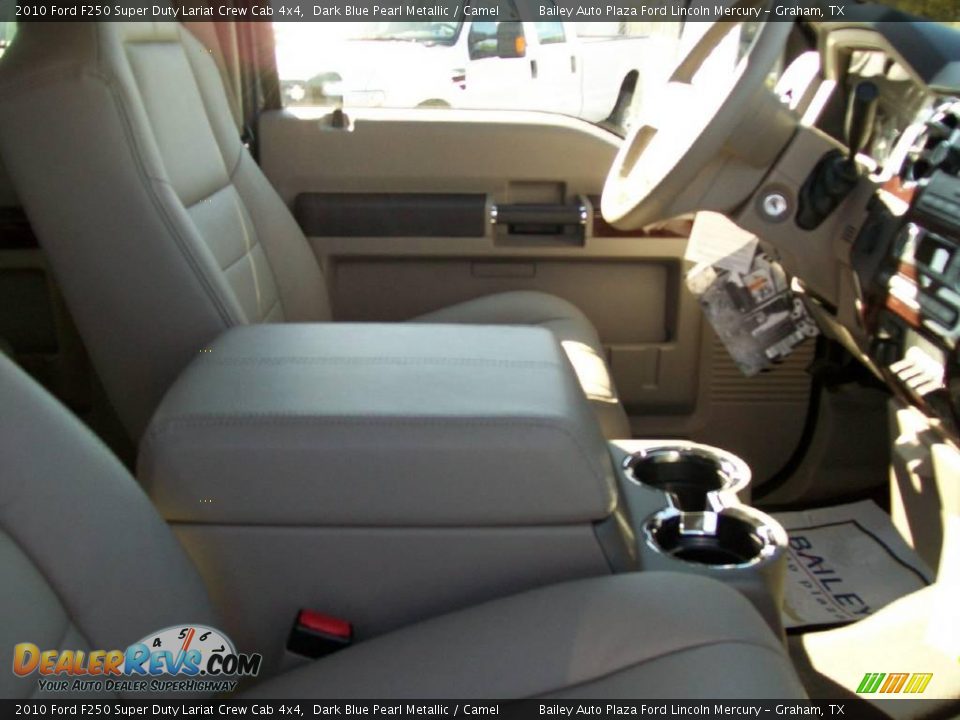 2010 Ford F250 Super Duty Lariat Crew Cab 4x4 Dark Blue Pearl Metallic / Camel Photo #6