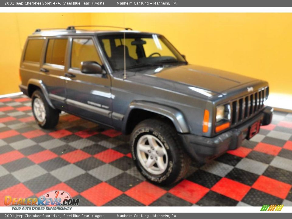 2001 Jeep Cherokee Sport 4x4 Steel Blue Pearl / Agate Photo #1