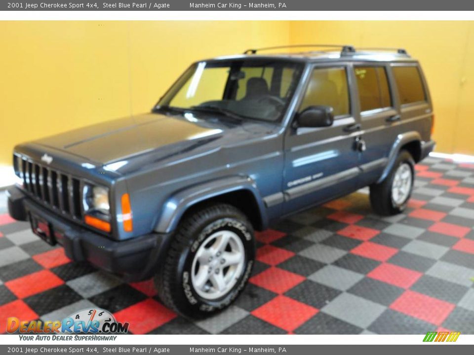 2001 Jeep Cherokee Sport 4x4 Steel Blue Pearl / Agate Photo #3