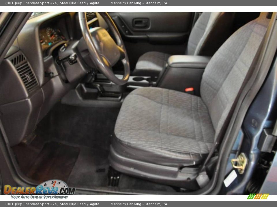 2001 Jeep Cherokee Sport 4x4 Steel Blue Pearl / Agate Photo #13