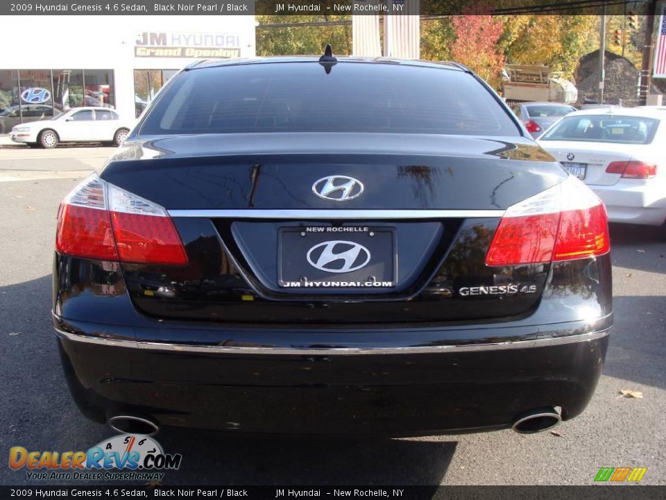2009 Hyundai Genesis 4.6 Sedan Black Noir Pearl / Black Photo #6