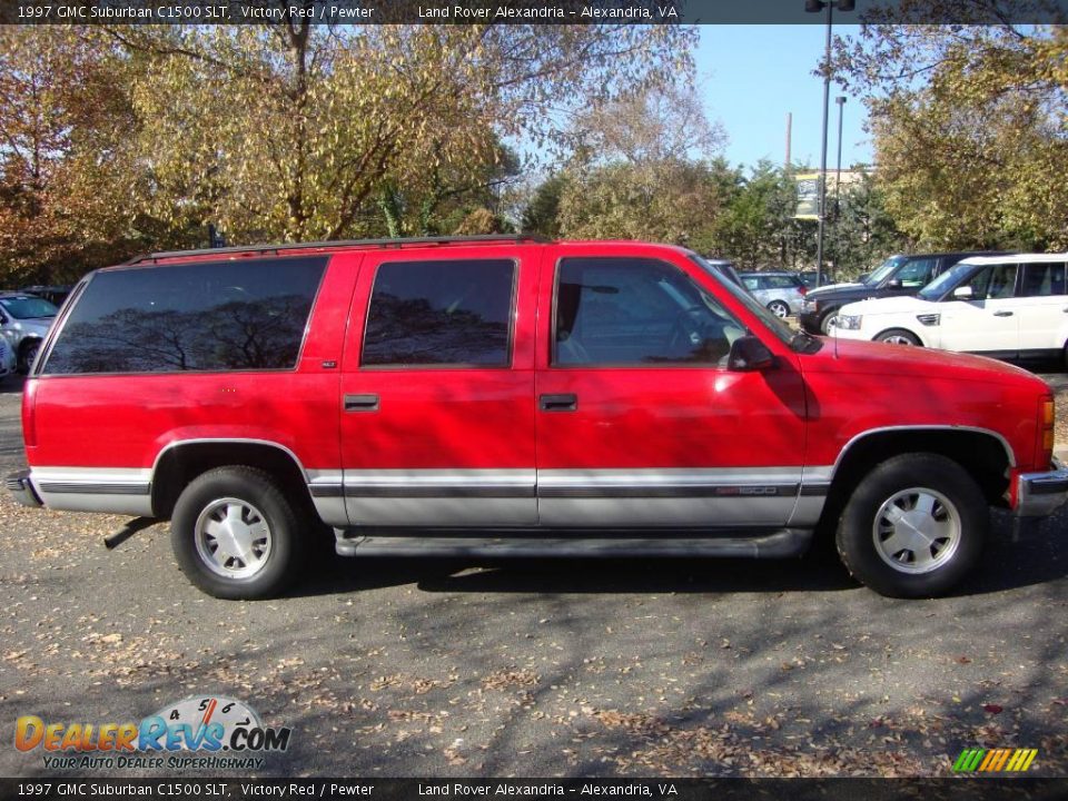 1997 GMC Suburban C1500 SLT Victory Red / Pewter Photo #3