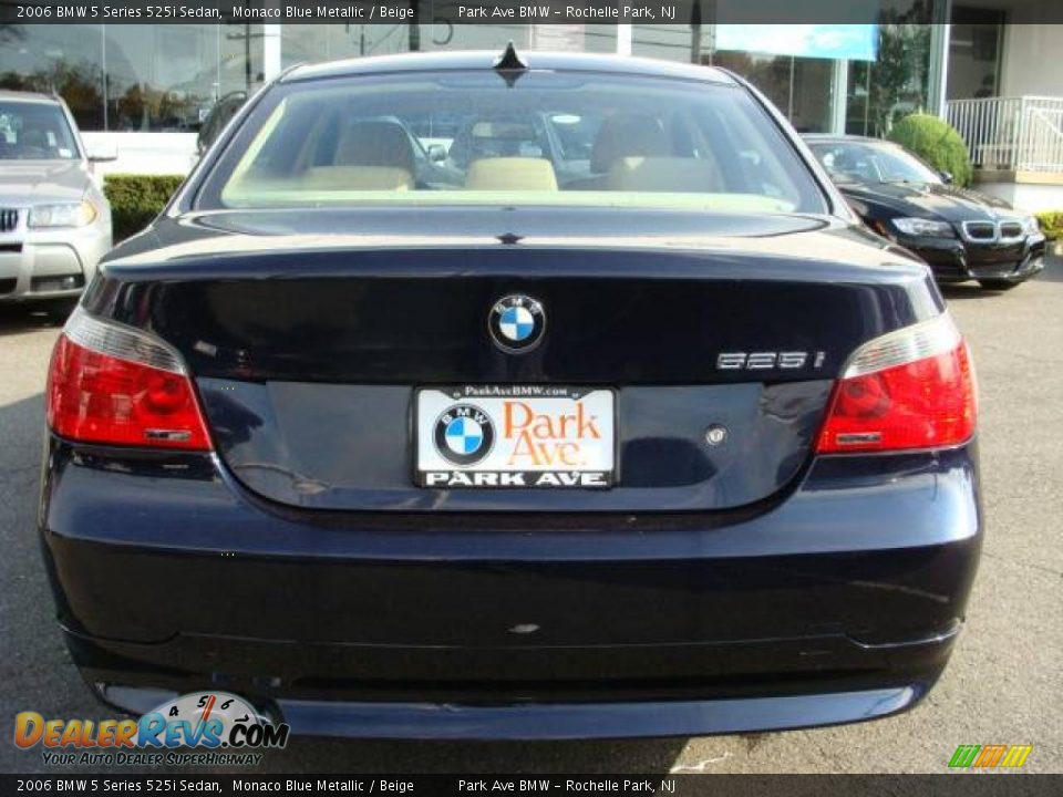 2006 BMW 5 Series 525i Sedan Monaco Blue Metallic / Beige Photo #7