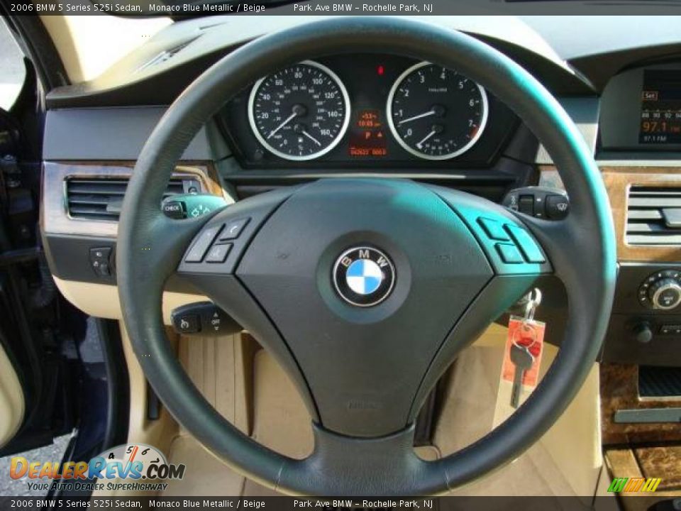 2006 BMW 5 Series 525i Sedan Monaco Blue Metallic / Beige Photo #13
