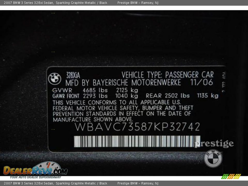 2007 BMW 3 Series 328xi Sedan Sparkling Graphite Metallic / Black Photo #6