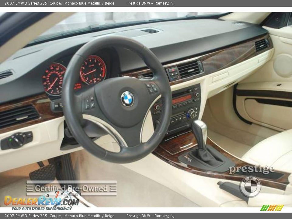 2007 BMW 3 Series 335i Coupe Monaco Blue Metallic / Beige Photo #4