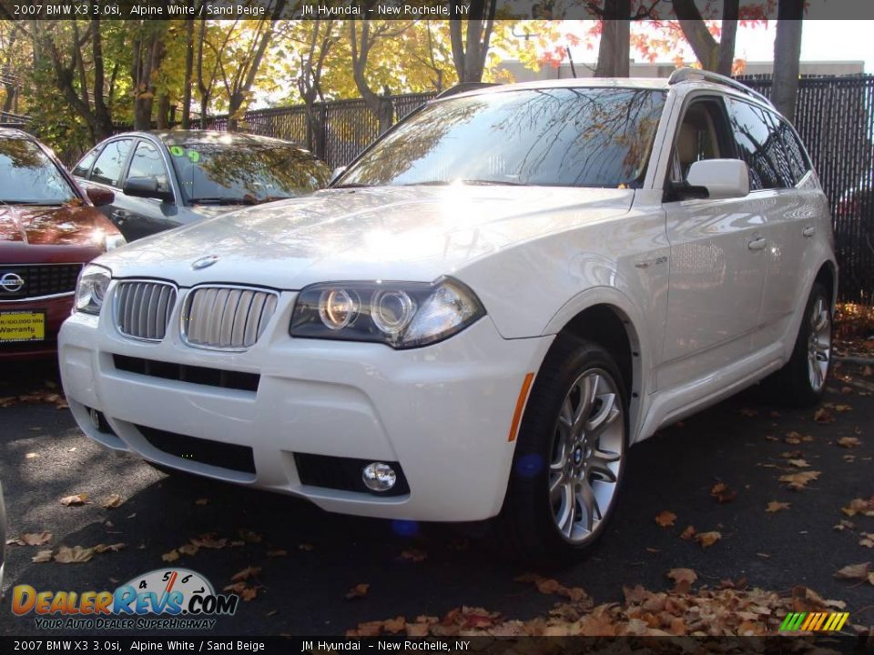 2007 BMW X3 3.0si Alpine White / Sand Beige Photo #3