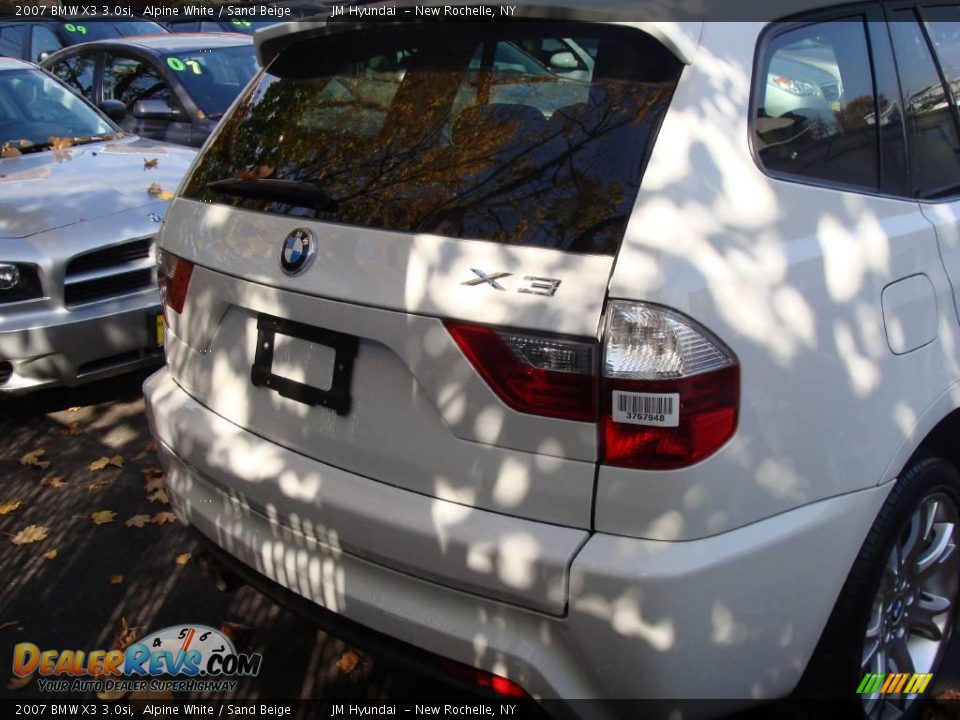 2007 BMW X3 3.0si Alpine White / Sand Beige Photo #6