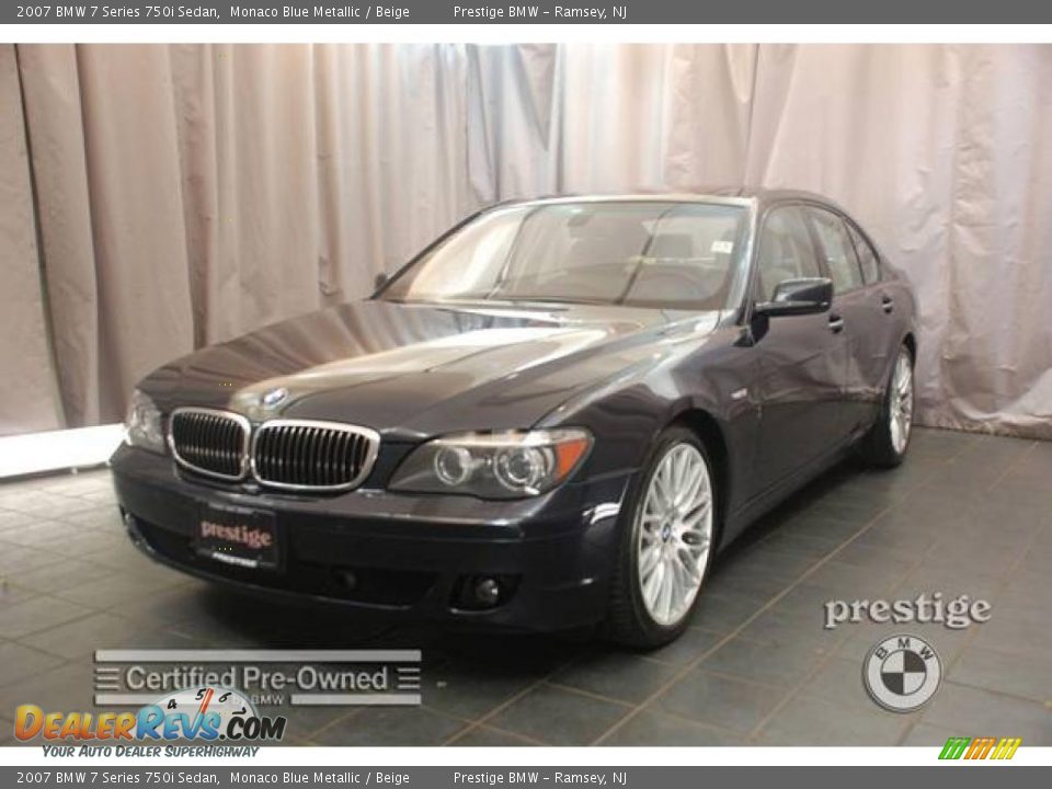 2007 BMW 7 Series 750i Sedan Monaco Blue Metallic / Beige Photo #1