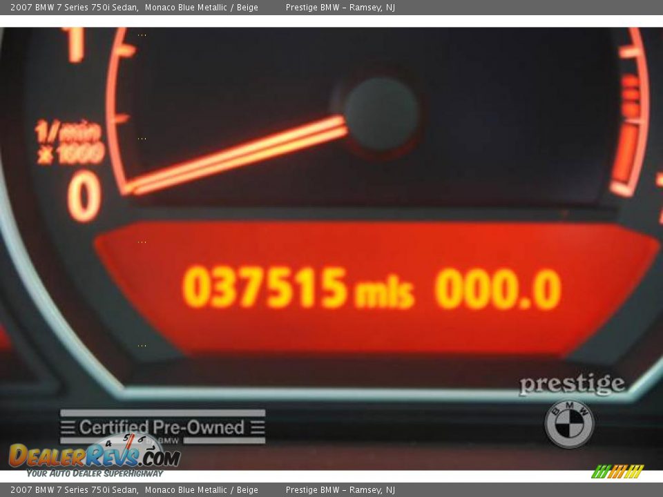 2007 BMW 7 Series 750i Sedan Monaco Blue Metallic / Beige Photo #3