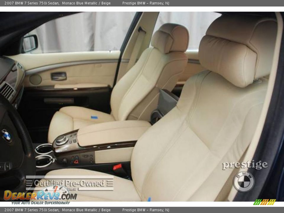 2007 BMW 7 Series 750i Sedan Monaco Blue Metallic / Beige Photo #5